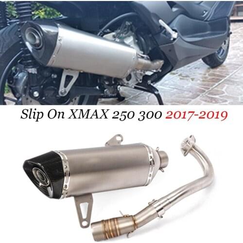 Xmax 300 250 Slip-On Exhaust Full Pipe Headers Carbon Fiber Muffler Exhaust Pipe Catalyst For Yamaha XMAX 250 300 cc 2017 2018