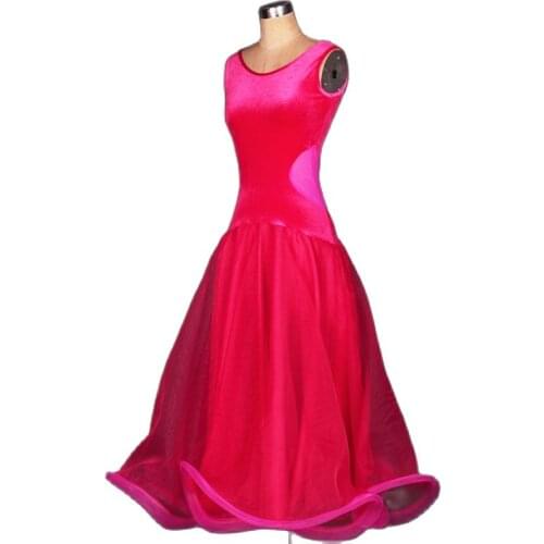 Free shipping New ballroom dance costume sexy black ballroom long dress for women ballroom dance competition dress