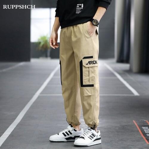 2021 Spring Autumn New Fashion Men Sports Cargo Pants Men Casual Stitching Multi Pocket Harlan High Quality Pants Men Pants