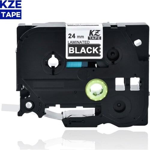 24mm Tze355 White on Black Laminated Label Tape Cassette Cartridge label ribbon tze tape Tze-355 tze 355 tze355 for P-touch PT