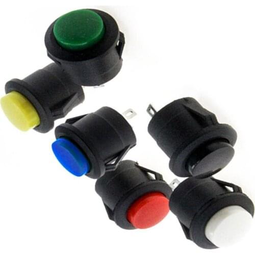Pack of 6 6 colors 16 mm 6A 125V/3A 250VAC instant reset power button switch round switch non-locking