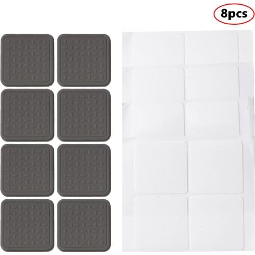 8Pcs Round/Square Feet Pads Silicone Anti Slip Legs Covers Chair Table Legs Protector Adhesive Sofa Bed Mats Furniture Accessory
