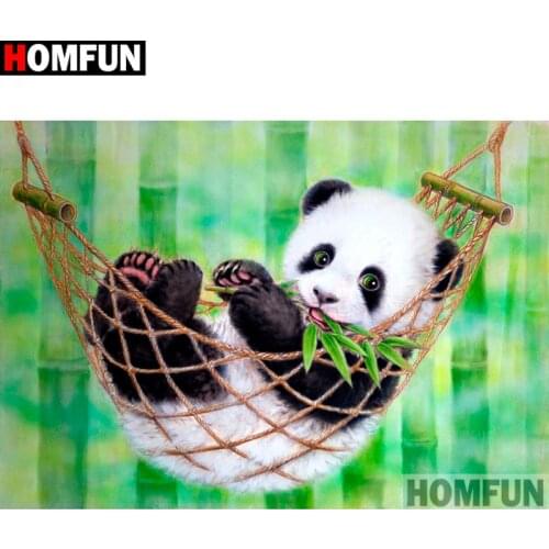 HOMFUN Full Square/Round Drill 5D DIY Diamond Painting "Cartoon panda" Embroidery Cross Stitch 5D Home Decor Gift A16957