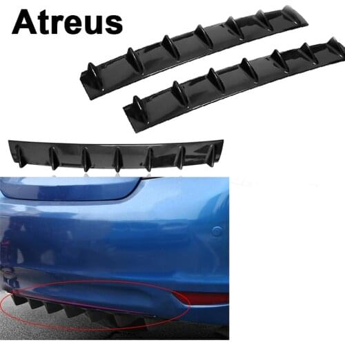 Atreus Car Rear Bumper Exhaust Pipe Chassis Shark 7 Wings Spoiler For Mercedes benz W204 W203 W211 AMG Mini cooper Skoda octavia