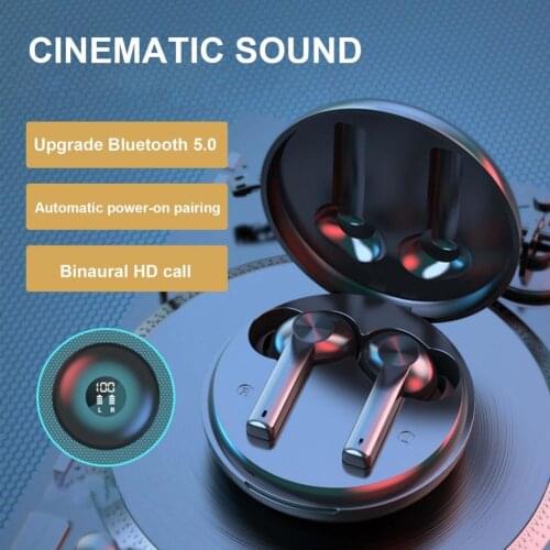 B16 wireless bluetooth headset lossless fast transmission digital display mini bluetooth 5.0 sports in-ear touch earphone