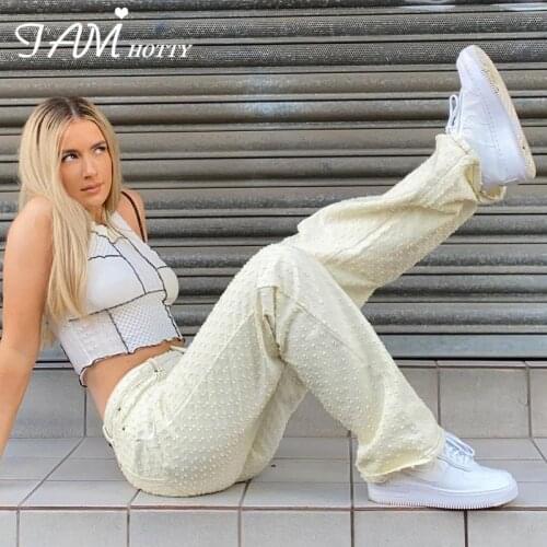 White Ripped Distressed Baggy Wide Leg y2k Jeans Women Fashion Streetwear Denim Mom High Waist Trousers Harajuku Pants Iamhotty