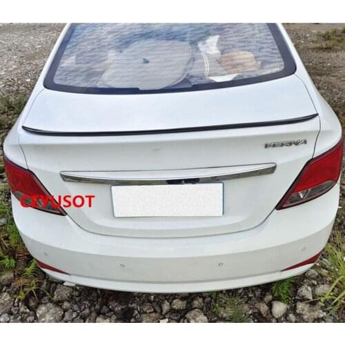 CEYUSOT For Car Trunk Accessories Spoiler OLD Hyundai Verna PU Plastic Rear Lip Black Wing Tail Body Kit Refit V Style 2011-2015