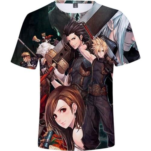 3D Final Fantasy VII T Shirt Men Cool Shirt Summer Leisure Breathable Tshirt Game Harajuku New Final Fantasy VII Clothes Oversiz