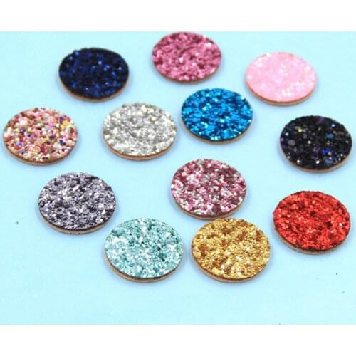 16pcs Felt Fabric Paillette Glitter 2.5CM round Appliques wedding DIY Sewing Patchs craft Childrens hair decoration accessories