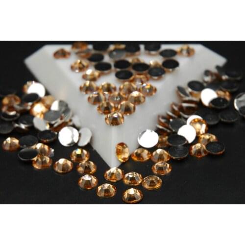 2MM 3MM 4MM 5MM 6.5MM Champagne Color Round Acrylic Rhinestones Crystal Flat Back Non Hotfix Stones DIY Jewelry Accessories