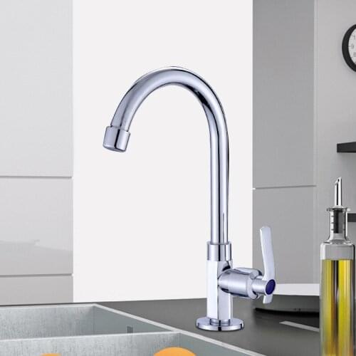 Kitchen Faucet Single Lever 360 Degree Swivel Water Tap Single Hole Basin Sink Tap Cold Faucet or Home Bathroom Kitchen Hardware