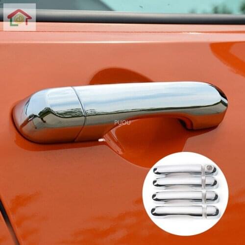 For Jeep Renegade 2015 2016 2017-2019 Chrome Side Door Handle Catch Cover Trim Molding Overlay Car Styling Accessories Protector
