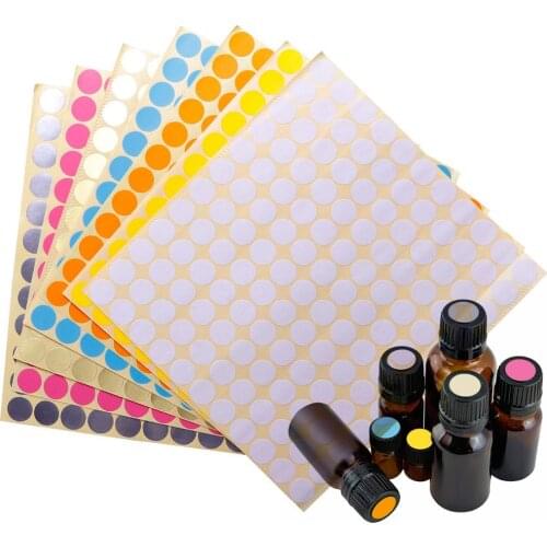 132pcs/Sheet Colorful Empty Papers Sticker for Glass Essential Oil Bottle Cap Lid Labels Blank Round Circles Stickers #281572
