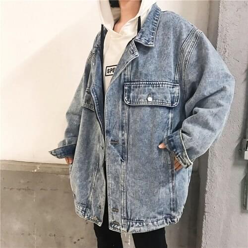 2018 New Chic Denim Jacket Women Womens Slim Boyfriend Jeans Jackets Fashionable Vintage Female Coat Casual Women Veste Femme