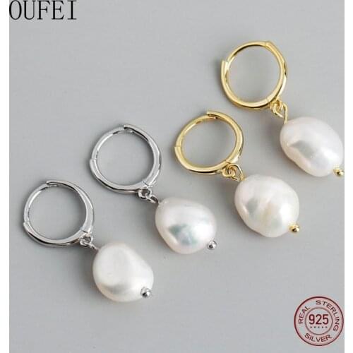 OUFEI Pearl Earring For Women 925 Sterling Silver Drop Earrings Charm 925 Silver Round Pearl Earrings 2020 New Jewelry