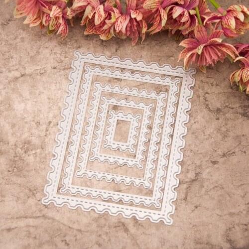 Rectangle Layering Puzzle Frames Craft Die Cuts Metal Cutting Dies 2020 for Scrapbooking Party Handmade Decoration