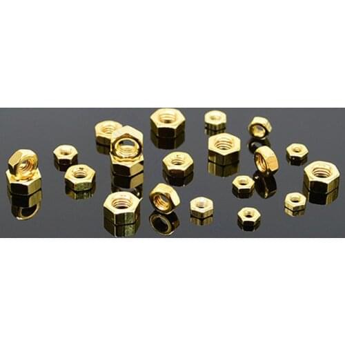 Hex Nuts Titanium Plating Gold Carbon Steel Hexagon Nuts Metric M2 M2.5 M3 M4 M5 M6 Fasteners Hardware Tools 1/5/10/20/50pcs