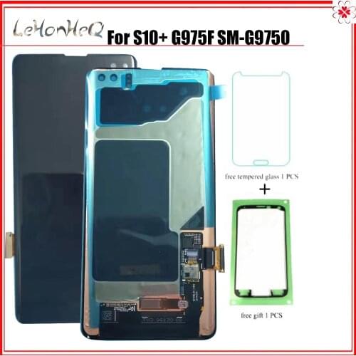 Suoer AMOLED LCD For Samsung Galaxy S10 Plus S10+ SM-G9750 G975F LCD Display Touch Screen Digitizer Assembly