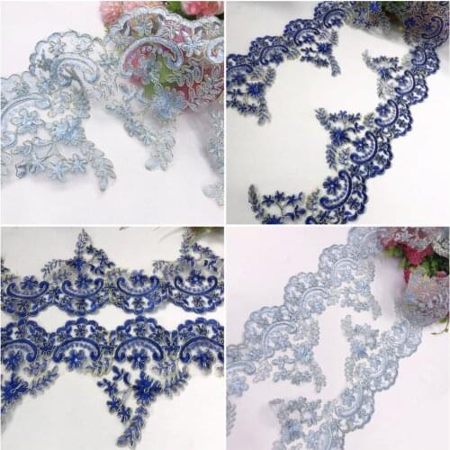 Light Sapphire Blue Gold Bone Lace Clothing Wedding Dress Childrens Performance Dress Car Bone Lace Accessories Lace