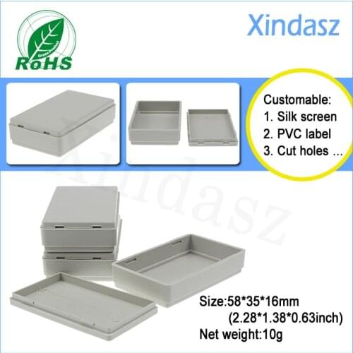 Light grey plastic box enclosures electronic 58*35*15mm 2.28*1.38*0.63 inch plastic enclosure for electronic