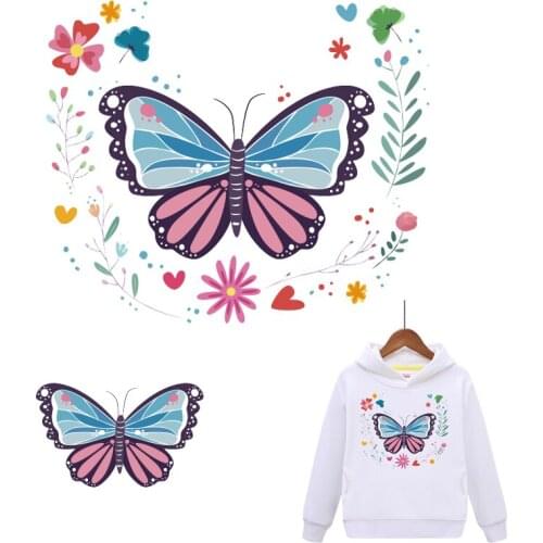 DIY Butterfly Patches Iron on Patches for Clothing Heat Transfer Sticker on Clothes Vinyl Applications Appliques Thermal Press