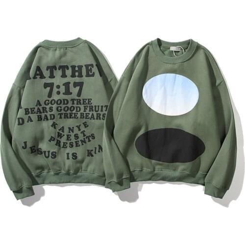 Kanye West JESUS IS KING Couple Hoodies O Neck Loose Casual Oversize Sweatshirt Hip Hop Streetwear Versatile New Fashion