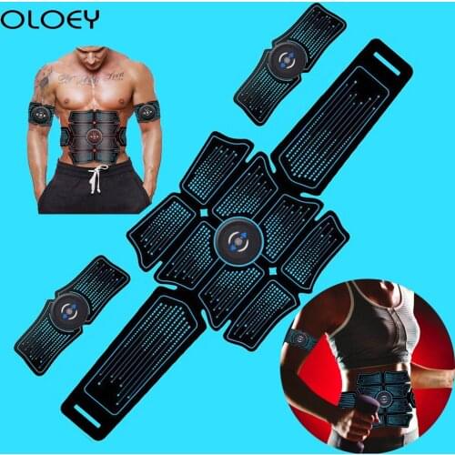 EMS Musculation Equipment Muscle Stimulator Smart Fitness Training Electric Massager Body Slimming Belt USB Recharge Home Gym