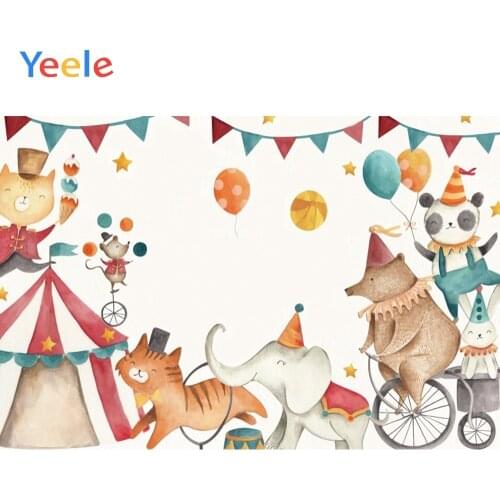 Circus Tent Wild Safari Animals Elephant Newborn Baby Birthday Backdrop Vinyl Photography Background Photographic Backgrounds