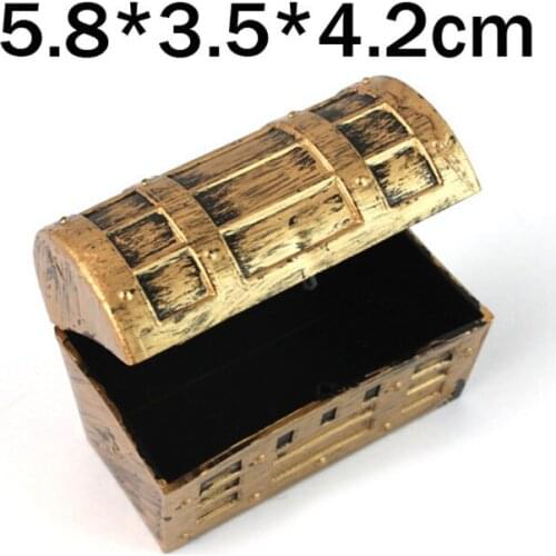 Vintage Plastic Pirates Treasure Box Chest Jewelry Case Trinket Gift Box Kids Birthday Party Decoration Props 500pcs ZA5683
