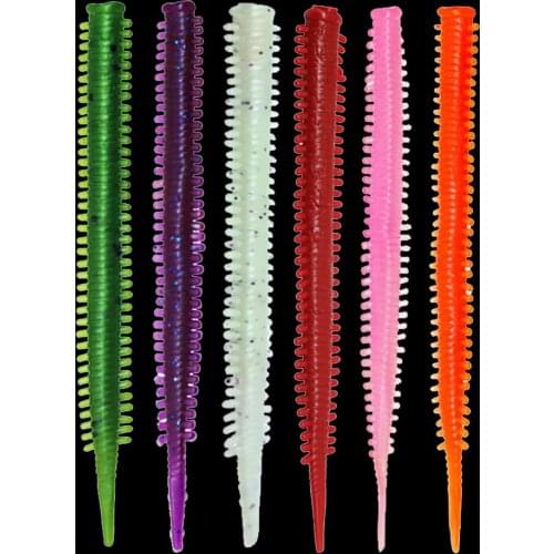 WALK FISH 10Pcs/Lot 80mm/0.76g Soft Worm Lure Millipede Simulation Lure Lead Hook Jig Baits Silicone Wobblers Baits Sea Tackle