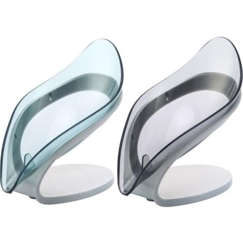 Leaf Shape Soap Box Bathroom Dish Storage Plate Tray Holder Non-slip Creative Kitchen Brush Rack Case Container K0AB