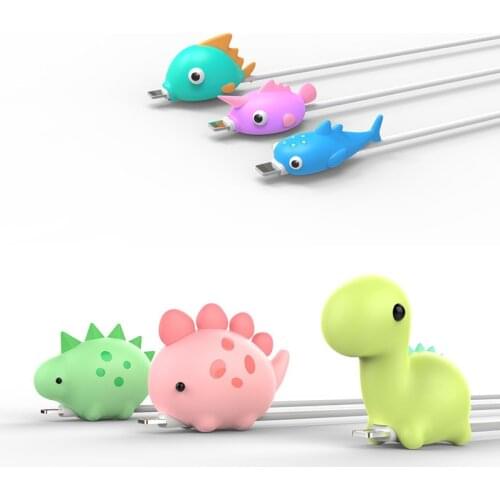 Cable Protective Case Cute Animal Shape Cable Protector Soft Silicone Anti Break Data Line Protective for Phone Accessories