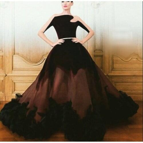 2020 New Fashion Long Sleeve Velvet Long Formal Gowns With Ruffles Mother of the Bride Dresses