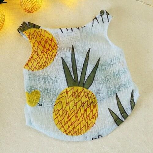 Dog Vest Cat T-Shirt Soft Puppy Dogs Clothes Cute Pet Dog Clothes Cartoon Cool Breathable Plant Sleeveless Sling Vest For Dogs