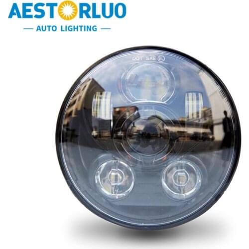 1pcs Factory Supply 5.75 Inch Projec LED Headlight DRL Round Led Driving Lights Hi/Lo Beam For Harley Davidson Motorcycle 45W