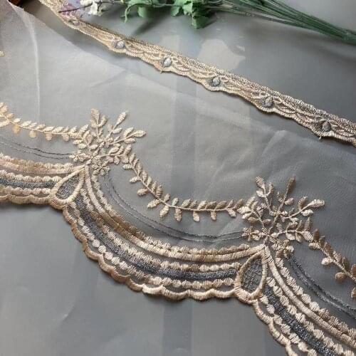 1 Yards Gray 18 cm Strip Lace Ribbon Trims Webbing Applique for Sofa Cover Curtain Home Textiles Trimmings Embroidered Fabric