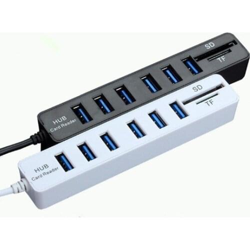 7 Ports LED USB 2.0 Adapter Hub Power on/off Switch For PC Laptop Windows