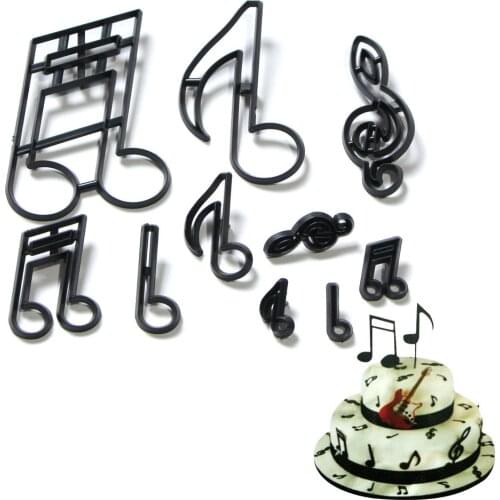 8/9/10/11Pcs Music Notes Cookie Cutter Plastic Sugarcraft Fondant Cutter Mold Cake Decorating Make Tools Baking Cupcake Mold