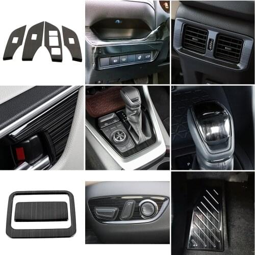For Toyota Rav 4 Rav4 2019 2020 Car Interior Accessories Central Console Decoration Frame Cover Trim Stainless Steel Sticker