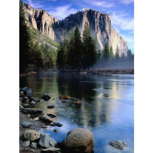 5D DIY Diamond Embroidery Landscape Waterfall Mountain Diamond Painting Full Square Mosaic Picture of Rhinestone Home Decor Gift