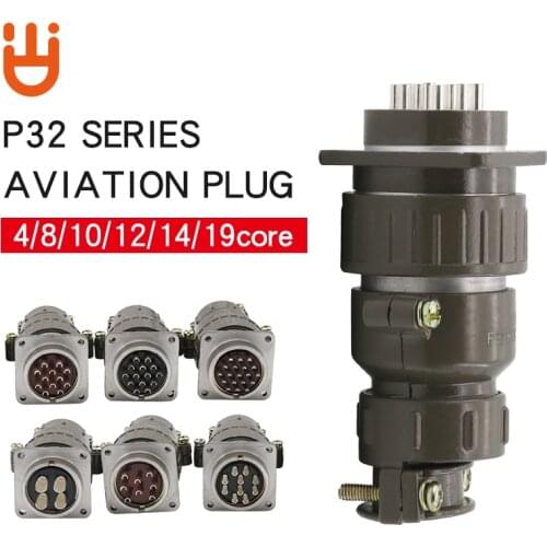 Aviation plug socket round connector P32 series 4.8.10.12.14.19core diameter 32MM
