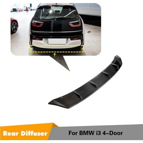 Car Rear Bumper Diffuser Lip Spoiler For BMW I3 2014 - 2020 Carbon Fiber Rear Bumper Diffuser Lip Chin Spoiler Apron