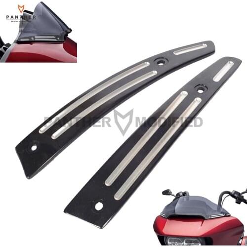 Cut Black Motorcycle Split Windshield Side Trim Case for Harley Road Glide FLTRX Ultra FLTRU 2015 2016 2017