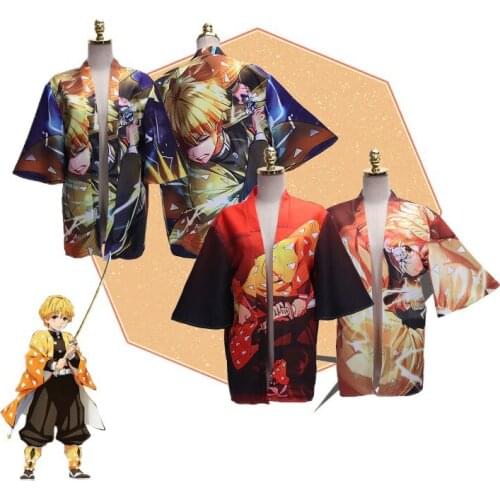 Demon Slayer Kimetsu No Yaiba Kamado Tanjirou New Summer Casual Streetwear Adult Child Printing Kimono Haori Yukata Cosplay