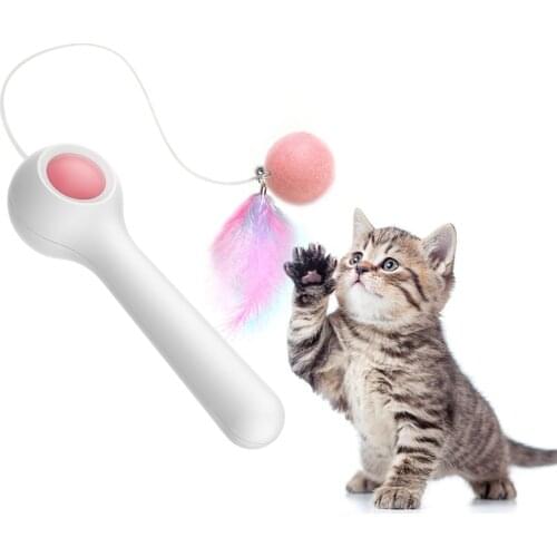 Electric Cat Toy Teaser Feather Toys With Catnip Cat Interactive Toy Stick Feather Wand Colorful Pet Dog Supplies