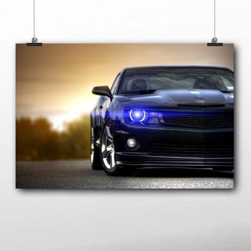 HD Wallpaper Prints Camaro Black Muscle Car Highligh Poster Canvas Wall Art Painting for Living Room Decor