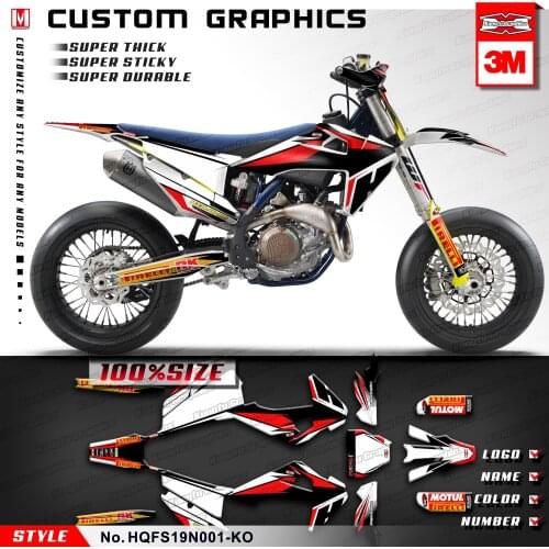 KUNGFU GRAPHICS Motorcycle Personalised Stickers Kit for Husqvarna TC FC TX FX FS TE FE 125 250 300 350 450 501 2019 2020 2021