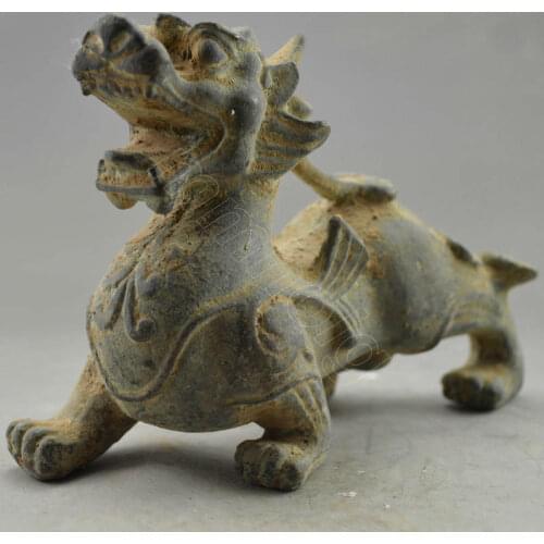 Collectible Vintage Decorated Old Handwork Bronze Carved Dragon Statue