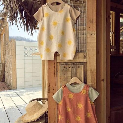 MILANCEL 2021 Summer New Baby Romper Cute Sun Print Boys Romper Short Sleeve T-shirt Casual Infant Outfits