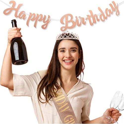 Birthday Party Crowns And Birthday Party Sash Sets Made Of Sequin Fabric Heat Embossed Aluminum Foil Not Tear Or Wrinkle Easily